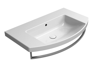 NORM 80X50 - Single ceramic washbasin with towel rail by GSI ceramica - view 2